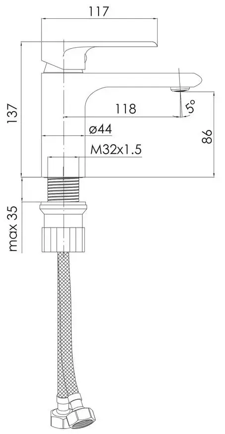 Baterie pentru lavoar Imprese Aria f03507503AA (White) - 3