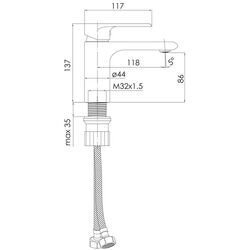 Baterie pentru lavoar Imprese Aria f03507510AA (Black) Thumb
