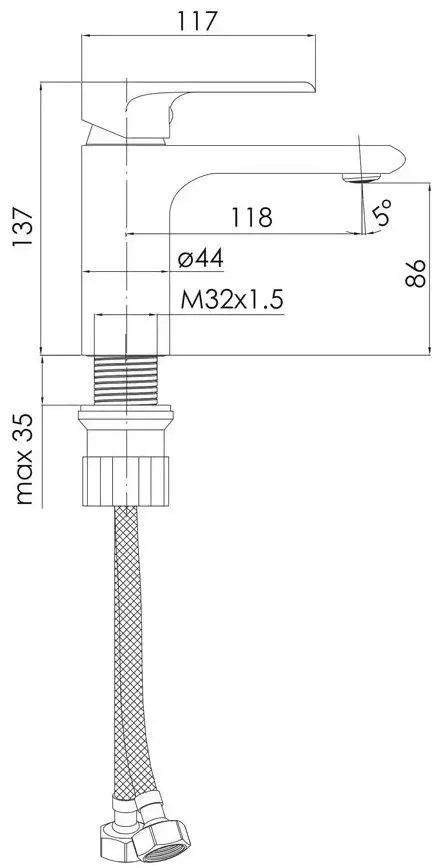 Baterie pentru lavoar Imprese Aria f03507510AA (Black) - 3