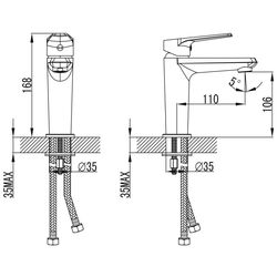 Baterie pentru lavoar Imprese Barka 05265 (Chrome) Thumb
