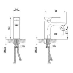Baterie pentru lavoar Imprese Bilina 05225 (Chrome) Thumb