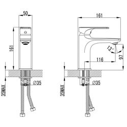 Baterie pentru lavoar Imprese Bilina BN 05225BN (Nickel) Thumb