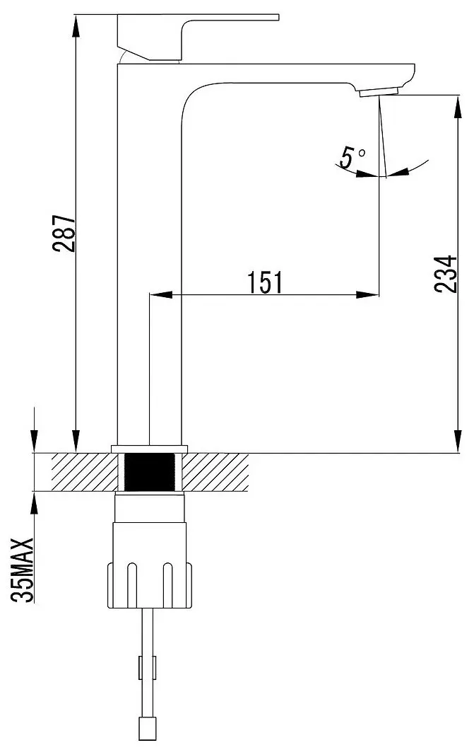 Baterie pentru lavoar Imprese Bilovec 05255-H (Chrome)