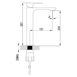 Baterie pentru lavoar Imprese Bilovec 05256-Н (Black) Thumb