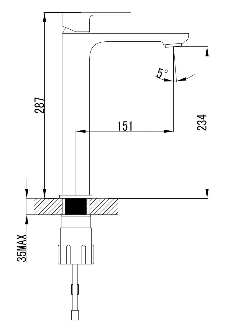 Baterie pentru lavoar Imprese Bilovec 05256-Н (Black)