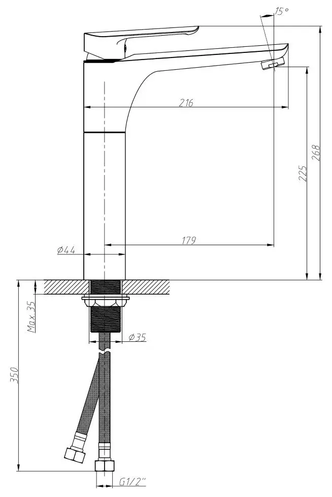 Baterie pentru lavoar Imprese Blanice 05330-H (Chrome) - 3