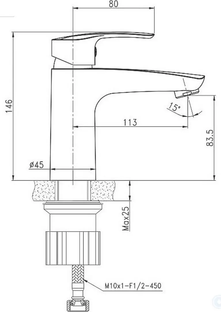 Baterie pentru lavoar Imprese Blatna 5185 (Chrome) - 3