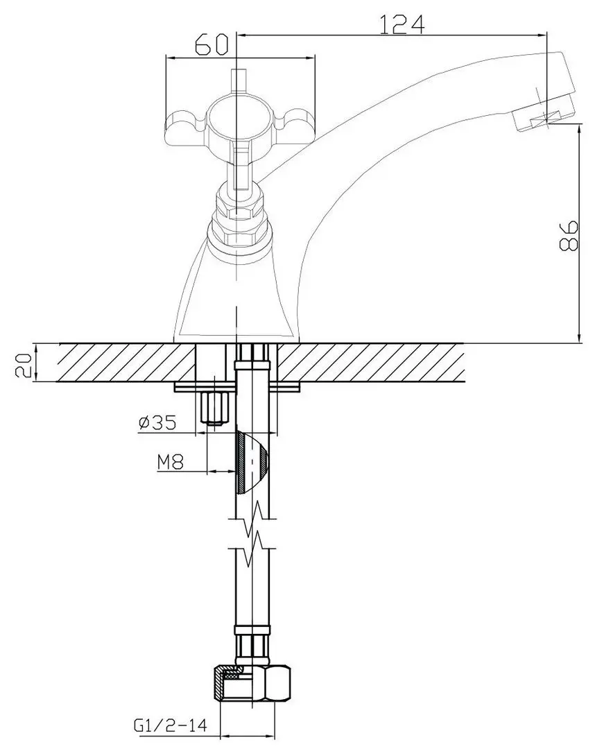 Baterie pentru lavoar Imprese Cuthna Stribro 05280 (Chrome) - 3