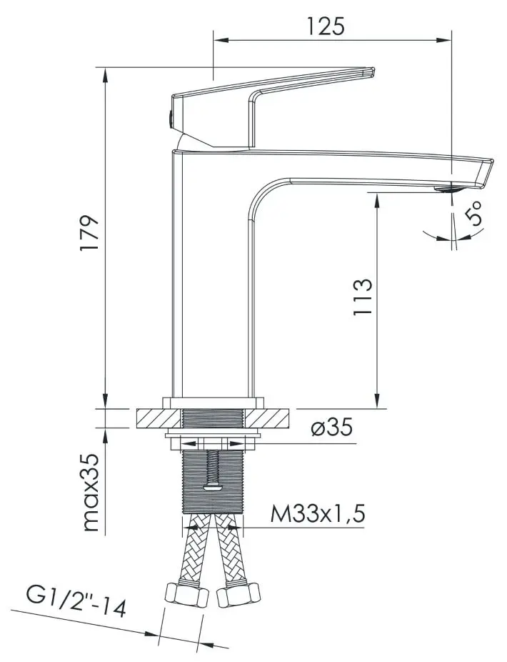 Смеситель для умывальника Imprese Grafiky ZMK041807010 (Black Nickel)