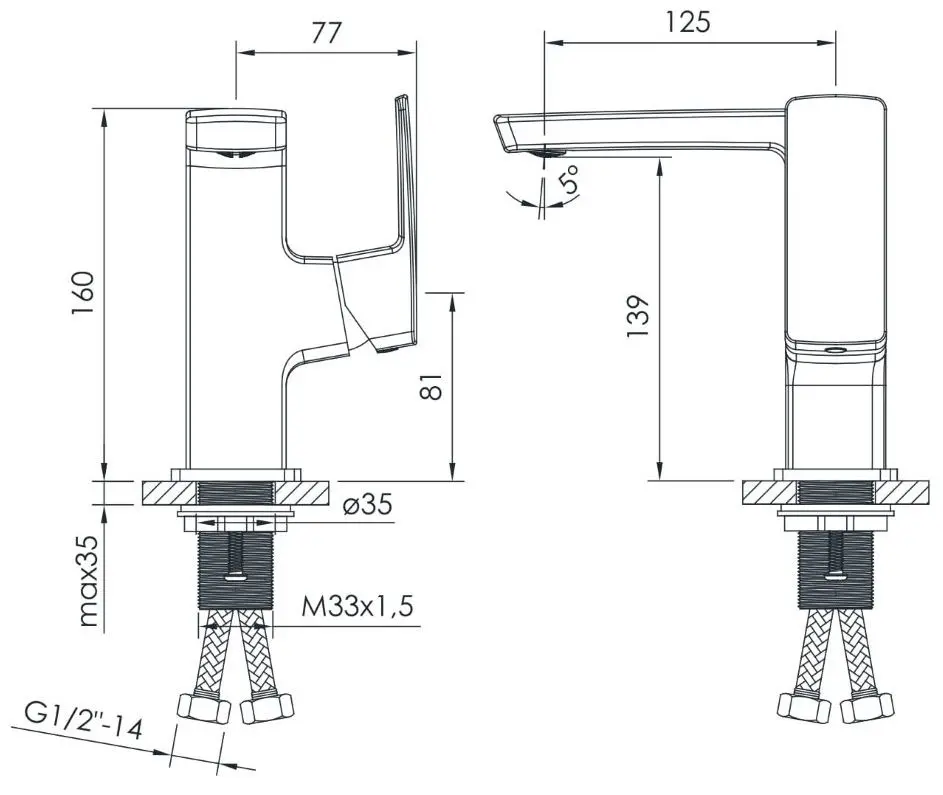 Смеситель для умывальника Imprese Grafiky ZMK041807012 (Black Nickel)