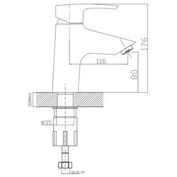 Baterie pentru lavoar Imprese Horak 5170 (Chrome) Thumb