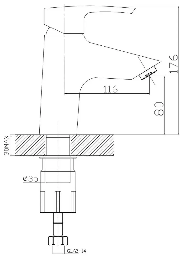 Baterie pentru lavoar Imprese Horak 5170 (Chrome) - 3