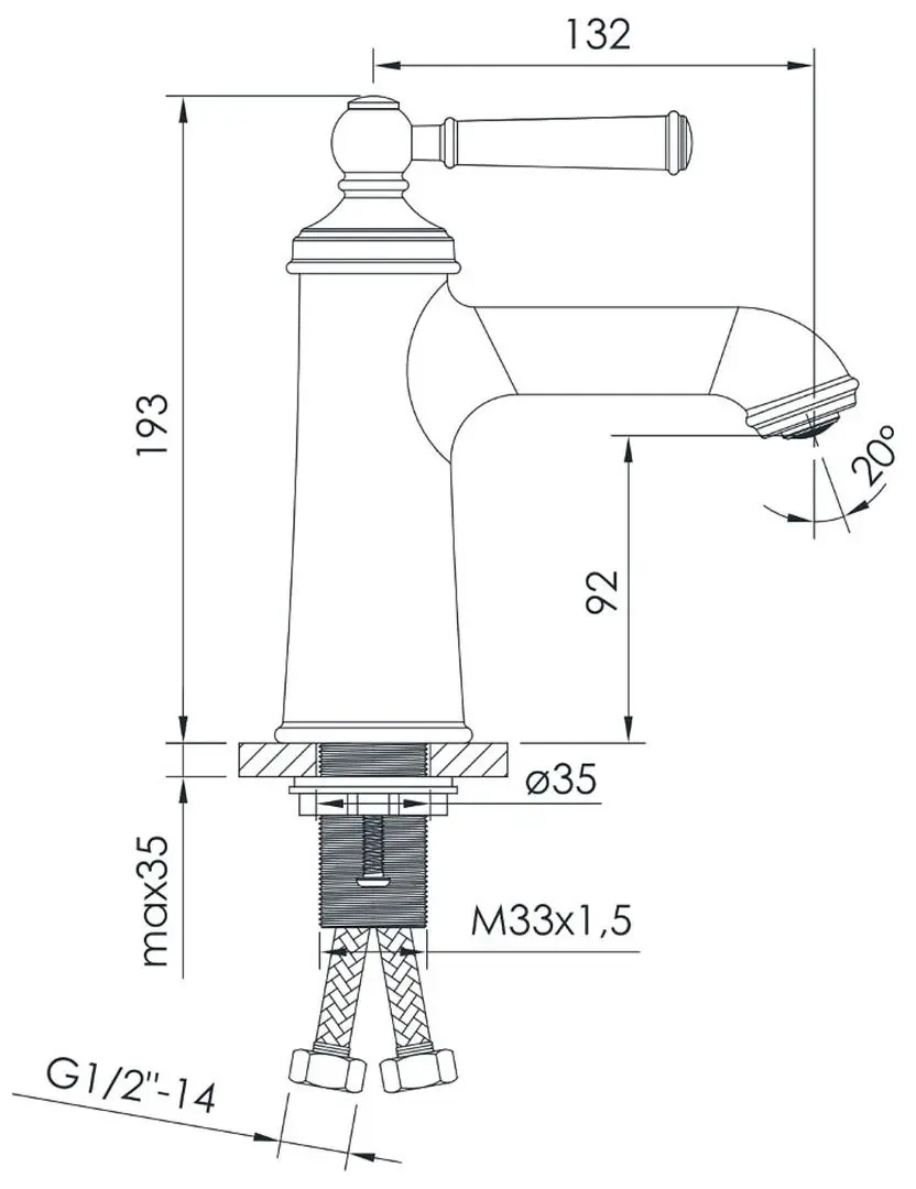 Baterie pentru lavoar Imprese Hydrant ZMK031806010 (Nickel)