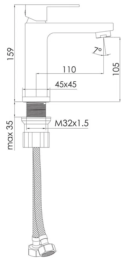 Baterie pentru lavoar Imprese Karlov F03507601AA (Chrome) - 2
