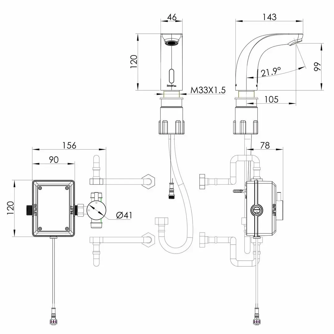 Baterie pentru lavoar Imprese Krok SE 05500 (Chrome)