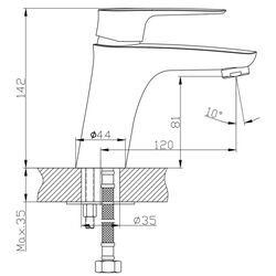 Baterie pentru lavoar Imprese Labe 5175 (Chrome) Thumb