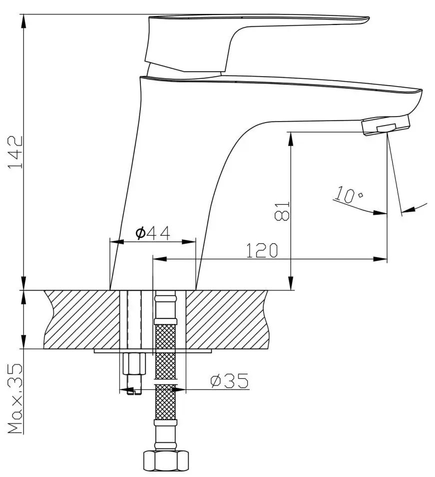 Baterie pentru lavoar Imprese Labe 5175 (Chrome) - 3