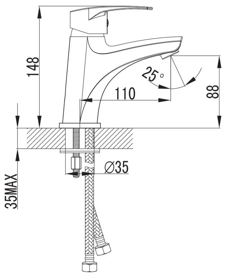 Baterie pentru lavoar Imprese Lidice 05095 (M) (Chrome) - 3