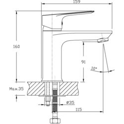 Baterie pentru lavoar Imprese Loreta 05350 (Chrome) Thumb
