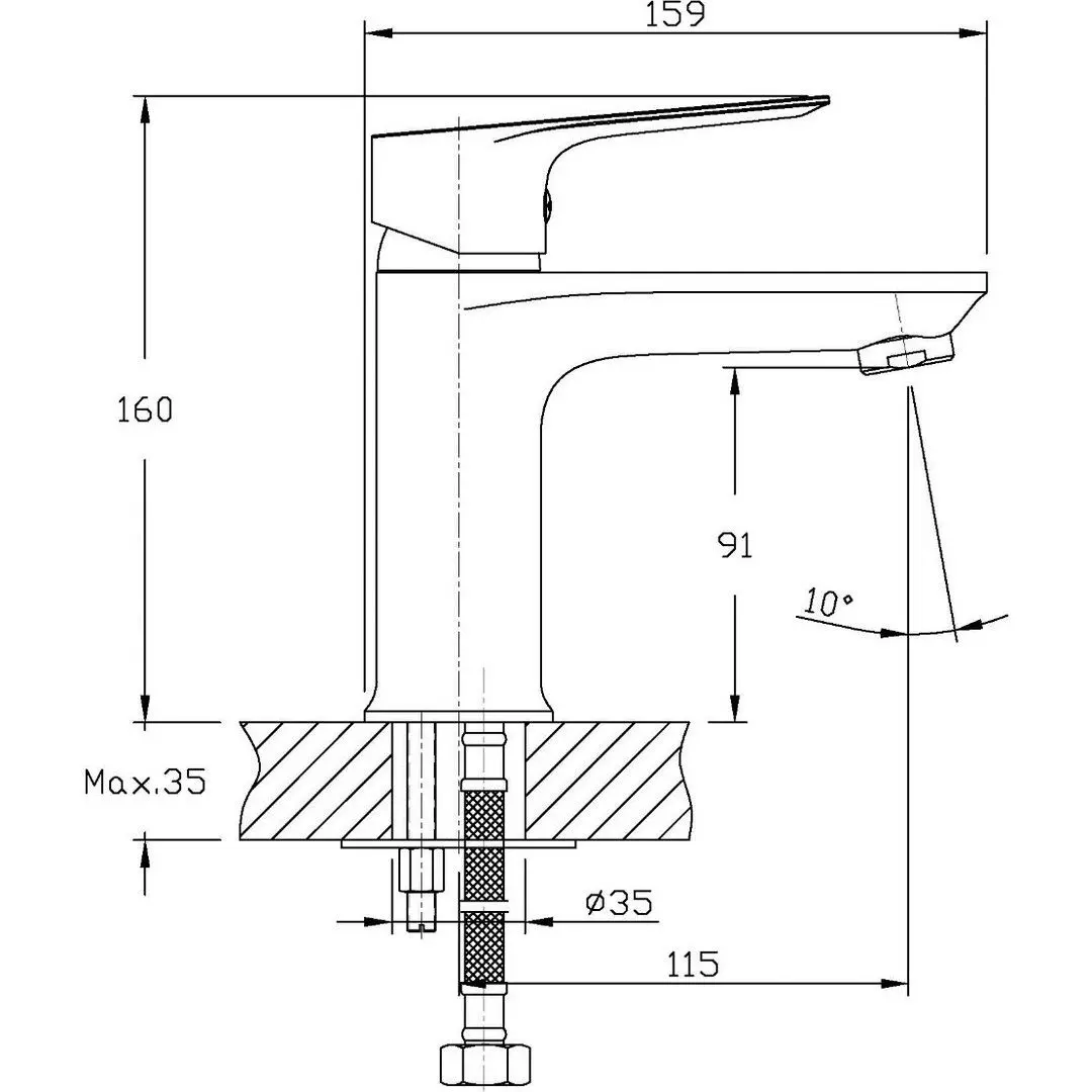 Baterie pentru lavoar Imprese Loreta 05350 (Chrome) - 3