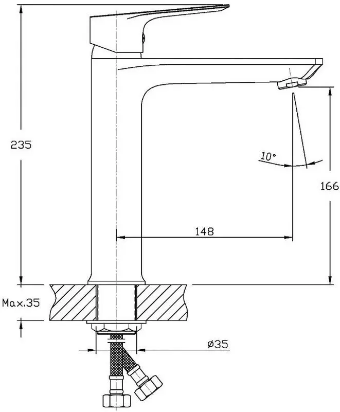 Baterie pentru lavoar Imprese Loreta 05350M (Chrome) - 3