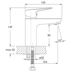 Baterie pentru lavoar Imprese Modus F03508201SR (Chrome) Thumb