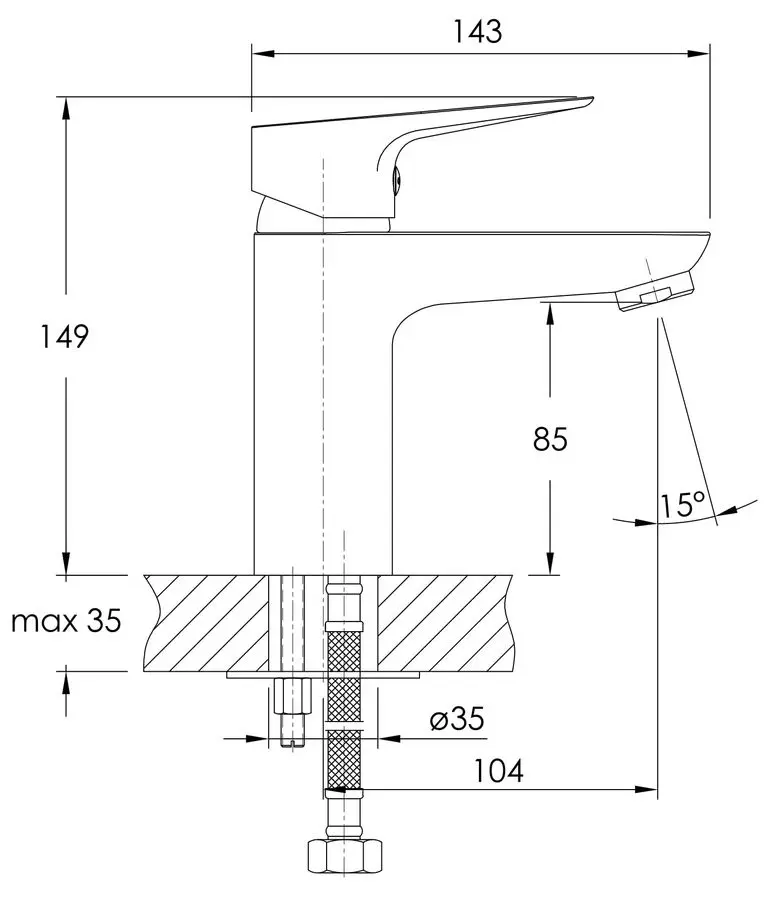 Baterie pentru lavoar Imprese Modus F03508201SR (Chrome) - 2
