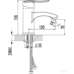 Baterie pentru lavoar Imprese Nova Vlna 5135 (Chrome) Thumb