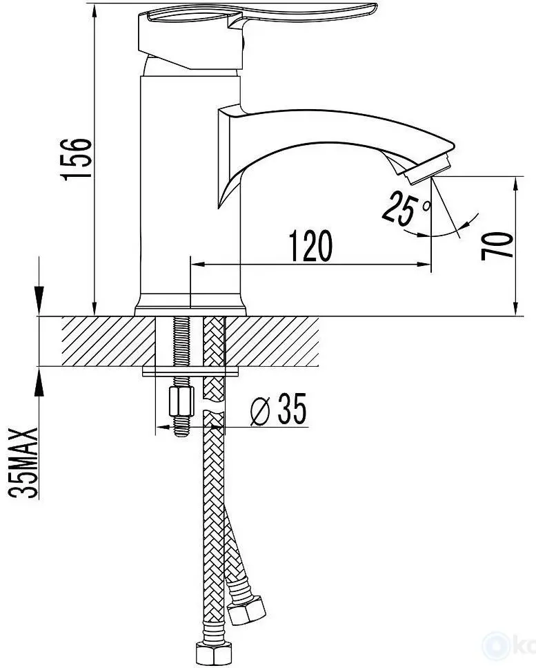Baterie pentru lavoar Imprese Nova Vlna 5135 (Chrome) - 3
