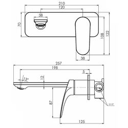 Baterie pentru lavoar Imprese Perla f03508001CC (Chrome) Thumb
