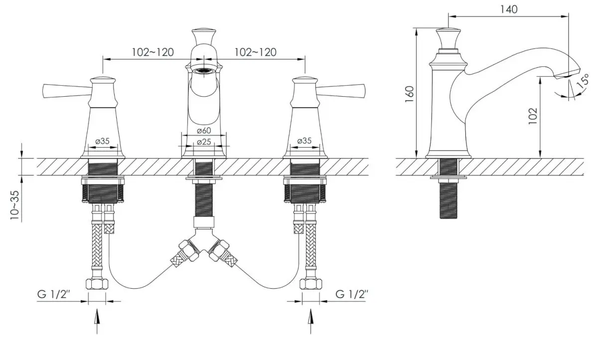 Baterie pentru lavoar Imprese Podzima Ledove ZMK01170102 (Chrome) - 3