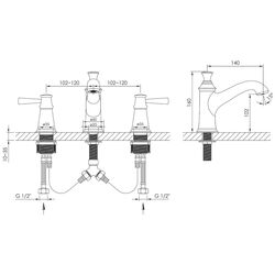 Baterie pentru lavoar Imprese Podzima Zrala ZMK02170802 (Black) Thumb