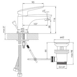 Baterie pentru lavoar Imprese Praha New 05030PP (Chrome) Thumb