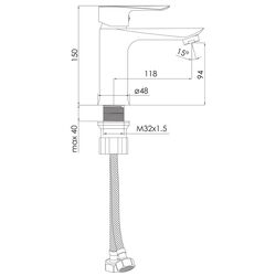 Baterie pentru lavoar Imprese Vaclav f03506401AA (Chrome) Thumb