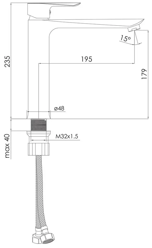 Baterie pentru lavoar Imprese Vaclav f03506401AB (Chrome) - 2