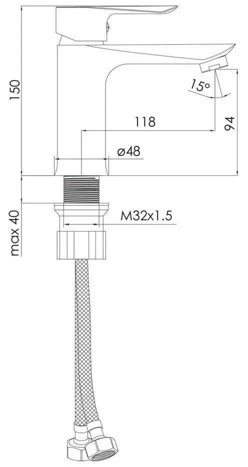 Baterie pentru lavoar Imprese Vaclav f03506406AA (Nickel) - 3