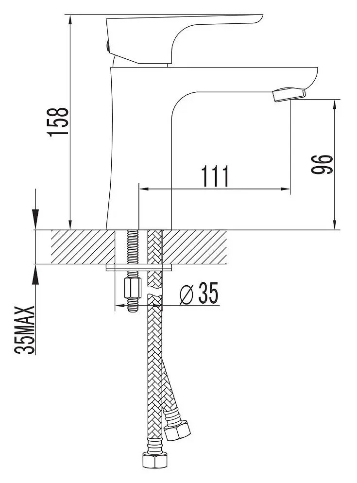 Baterie pentru lavoar Imprese Valtice 05320 (Chrome) - 3