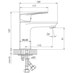 Baterie pentru lavoar Imprese Vite f03507401AA (Chrome) Thumb