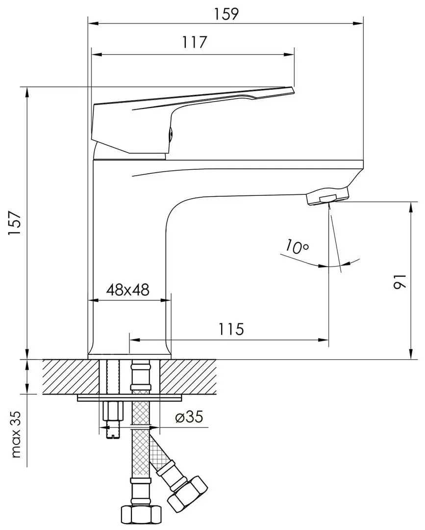 Baterie pentru lavoar Imprese Vite f03507401AA (Chrome) - 3