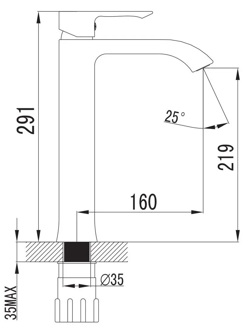 Baterie pentru lavoar Imprese Vyskov 05340-H (Chrome)