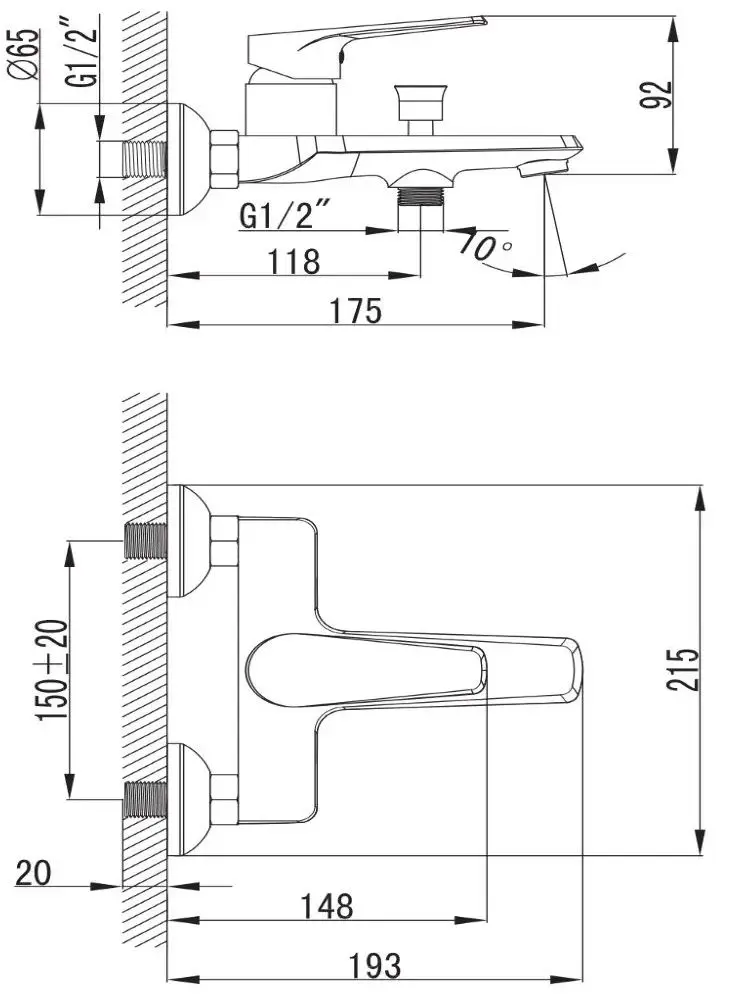 Baterie pentru cada si dus Imprese Barka 10265 (Chrome) - 3