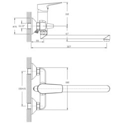 Baterie pentru cada si dus Imprese Blatna 35185 (Chrome) Thumb