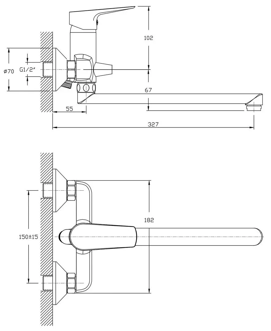 Baterie pentru cada si dus Imprese Blatna 35185 (Chrome) - 3