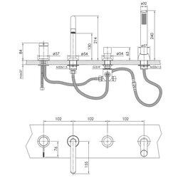 Baterie pentru cada si dus Imprese Brenta ZMK071901050 (Chrome) Thumb