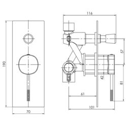 Baterie pentru cada si dus Imprese Brenta ZMK081906041 (Nickel) Thumb