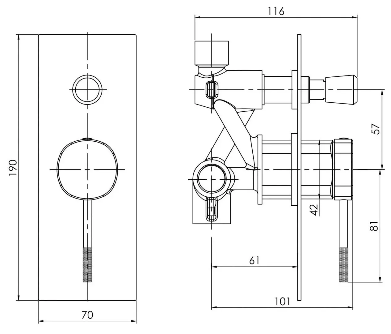 Baterie pentru cada si dus Imprese Brenta ZMK091908041 (Graphite) - 3