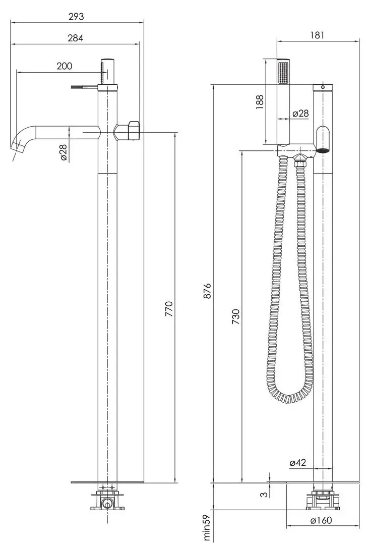 Baterie pentru cada si dus Imprese Brenta ZMK091908060 (Graphite) - 3