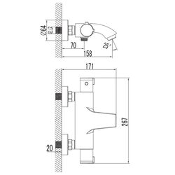 Baterie pentru cada si dus Imprese Centrum 10400 (Chrome) Thumb