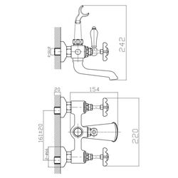 Baterie pentru cada si dus Imprese Cuthna 10280 (Bronze) Thumb