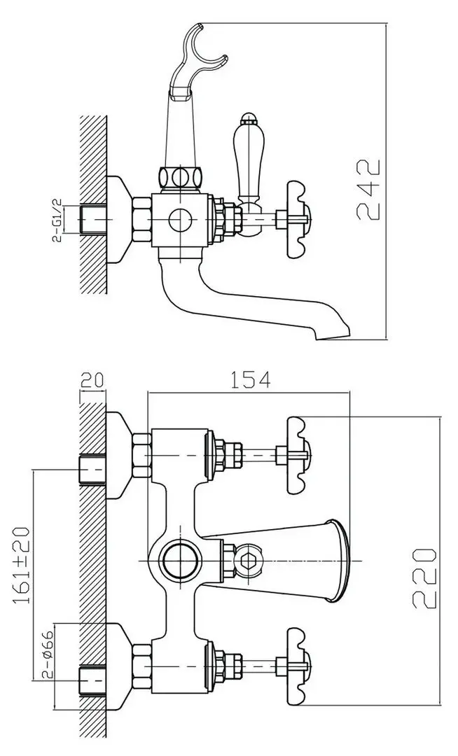 Baterie pentru cada si dus Imprese Cuthna 10280 (Bronze) - 3